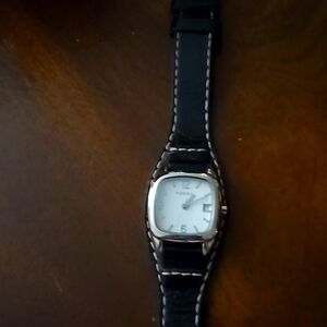 Fossil watch leather band women's